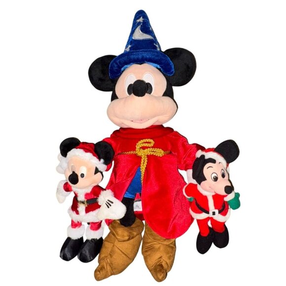 Disney 3 Piece Mickey Mouse Plush Lot-GUC - Picture 1 of 8